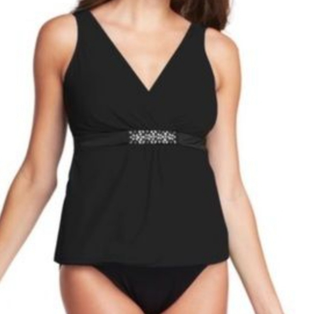 Trimshaper Resort Vacation Jeweled One Piece NWT Bathing Suit Size 12